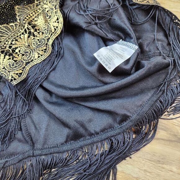 💜Black & Gold Flapper Costume Dress Small - Picture 13 of 16